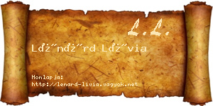 Lénárd Lívia névjegykártya