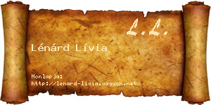 Lénárd Lívia névjegykártya
