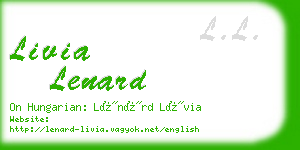 livia lenard business card